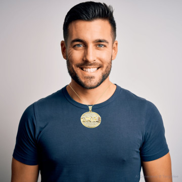 Men's 10K Gold Natural or Lab-Grown Diamond Pendant | Medallion | 5.9ct