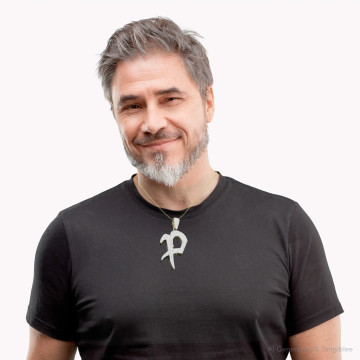 Men's 14K Gold Diamond Initial Pendant | 4.95ct