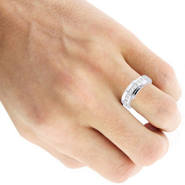 14K Gold Natural or Lab-Grown Diamond Wedding Ring for Men 1.42ct