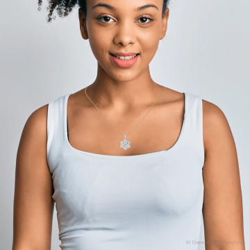 Women's Diamond Flower Pendant | SI | 14K Gold | 2.29ct