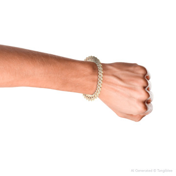 18K Gold Diamond Bracelet for Men | Pave Set | VS | 7ct