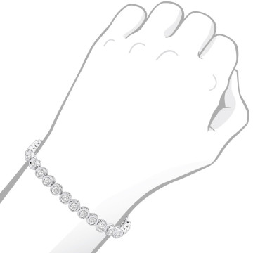 Men's and Women's 10K Gold Natural or Lab-Grown Diamond Tennis Bracelet | Bezel Set | Box Lock Clasp | 5ct