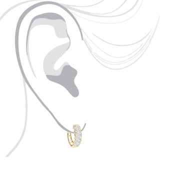 Diamond Hoop Huggie Earrings for Men and Women | SI | Hinged Back | 14K Gold | 0.65ct