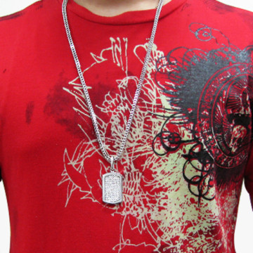 Women's 14K Gold Diamond Dog Tag Pendant | SI | 3.82ct