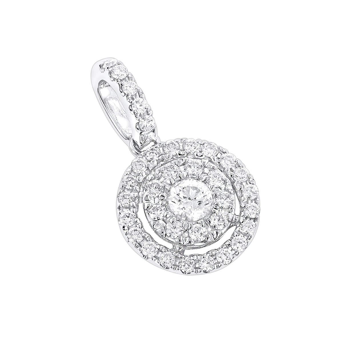 Ladies 14K Gold Diamond Circle Pendant 0.33ct