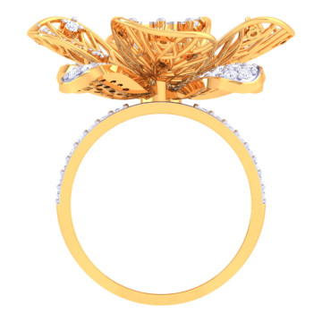 Women's Round Diamond Cocktail Right Hand Ring | 14K Gold | SI | 1.45ct