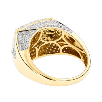 Men's 14K Gold Diamond Signet Pinky Wedding Ring | Pave Set | 2.75ct