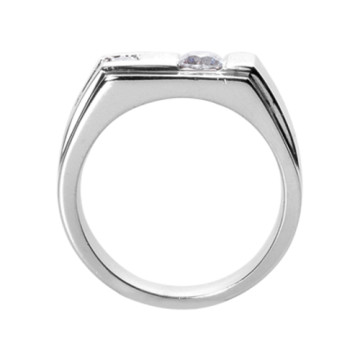 Men's 14K Gold Diamond Ring | Channel Flush Set | 0.62ct
