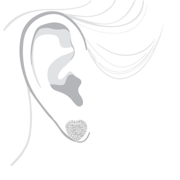 Ladies Diamond Stud Earrings | Heart Shaped | 14K Gold | 1ct