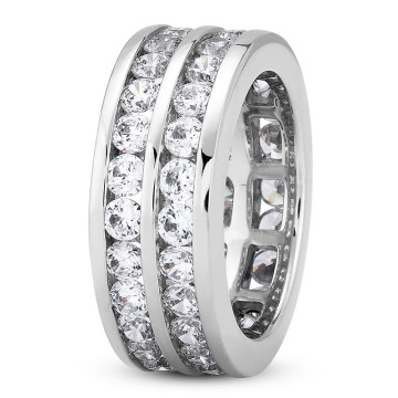 Men's and Women's Diamond Eternity Ring | 14K Gold | SI | 3.08ct