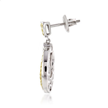 Bezel Pave Cut Diamond Drop Earrings for Women | 14K Gold | 1.33ct