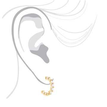 Ladies Round Diamond Hoop Earrings | 14K Gold | 2ct
