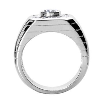 Men's 18K Gold Diamond Ring | Bezel Channel Set | 1.28ct