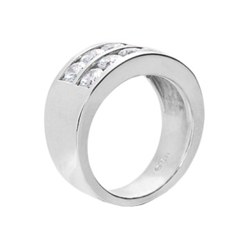 Women's 18K Gold Diamond Ring | Channel Set | 2ct