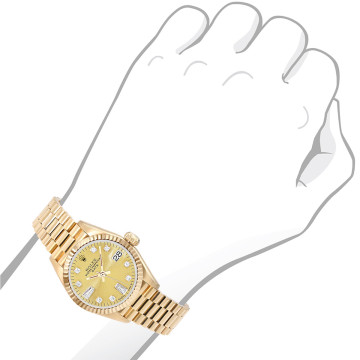 Women's 18K Gold Watch | Rolex Datejust 26 mm Gold Tone Dial