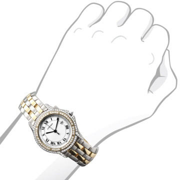 18K Gold Men's and Women's Cartier Watch | Panthere de Cartier | 33 mm | Diamond Bezel | White Dial