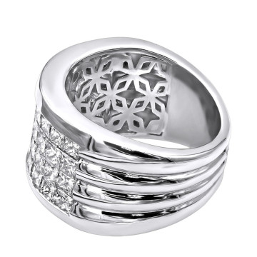 Men's and Women's Platinum Diamond Wedding Ring | Invisible Set | 5ct