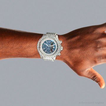 Men's Stainless Steel Diamond Watch | Breitling Super Avenger 50 mm | Stick | Blue Dial