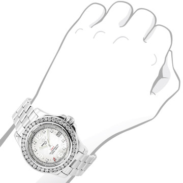 Women's Stainless Steel Diamond Watch | Breitling Colt Oceane 34 mm White Dial