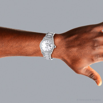 Men's Stainless Steel Diamond Watch | Rolex Oyster Perpetual Datejust 36 mm White Dial