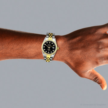 Gold/Stainless Steel Men's Rolex Watch | Oyster Perpetual Datejust | 36 mm | Jubilee Bracelet | Black Dial