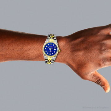 Gold/Stainless Steel Men's Rolex Watch | Oyster Perpetual Datejust | 36 mm | Jubilee Bracelet | Blue Dial