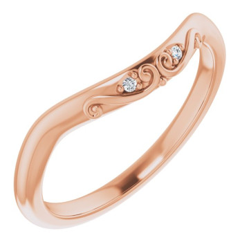 Aubree Women's 14K Gold Round Cut Natural Diamond Stackable Wedding Ring | 0.01ct