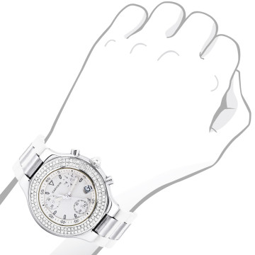 Men's Stainless Steel Watch | Cartier Chronoscaph 21 38 mm | Cream Dial