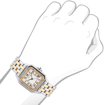 Gold/Stainless Steel Women's Cartier Watch | Panthere | 29 mm | White Dial