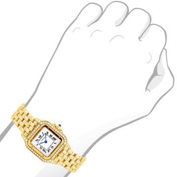 Women's 18K Gold Watch | Cartier Panthere 23 mm | Cream Dial