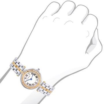 Women's Gold/Stainless Steel Watch | Cartier Panthere Vendome 24 mm | Cream Dial