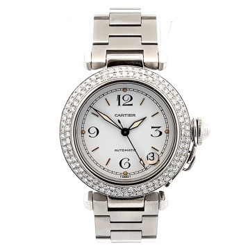 Women's Stainless Steel Watch | Cartier Pasha 35 mm | White Dial