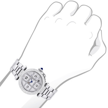 Stainless Steel Men's Cartier Watch | Pasha | 38 mm | White Dial