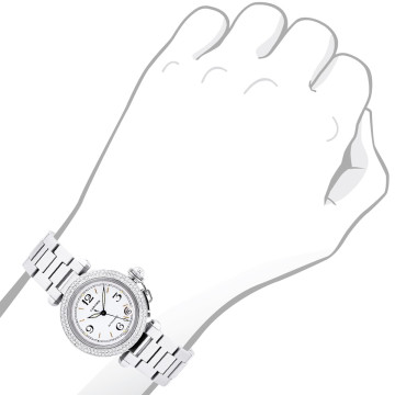 Women's Stainless Steel Watch | Cartier Pasha 35 mm | White Dial