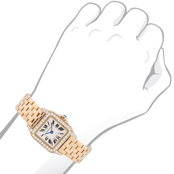 18K Gold Women's Cartier Watch | Santos Demoiselle | 20 mm | White Dial