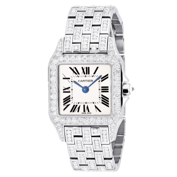 Women's Stainless Steel Watch | Cartier Santos Demoiselle 26 mm | Cream Dial