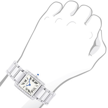 Stainless Steel Women's Cartier Watch | Tank Francaise | 20 mm | White Dial