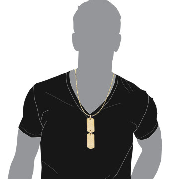 Men's 10K Gold Diamond Dog Tag Pendant | 11ct