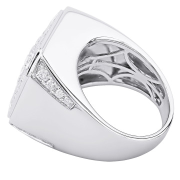 Men's Round Diamond Pinky Signet Ring | Platinum | SI | 2ct