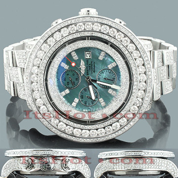 Stainless Steel Men's Breitling Watch | Super Avenger | 56 mm | Diamond Bezel | Blue Dial