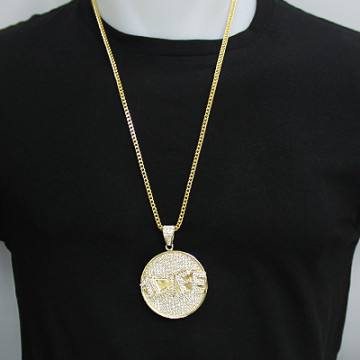 Men's 10K Gold Natural or Lab-Grown Diamond Pendant | Medallion | 5.9ct