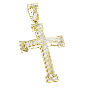 Men's Diamond Cross Pendant | 14K Gold | 2ct