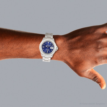 Stainless Steel Men's Rolex Watch | Submariner | 40 mm | Oyster Bracelet | Diamond Bezel | Blue Dial