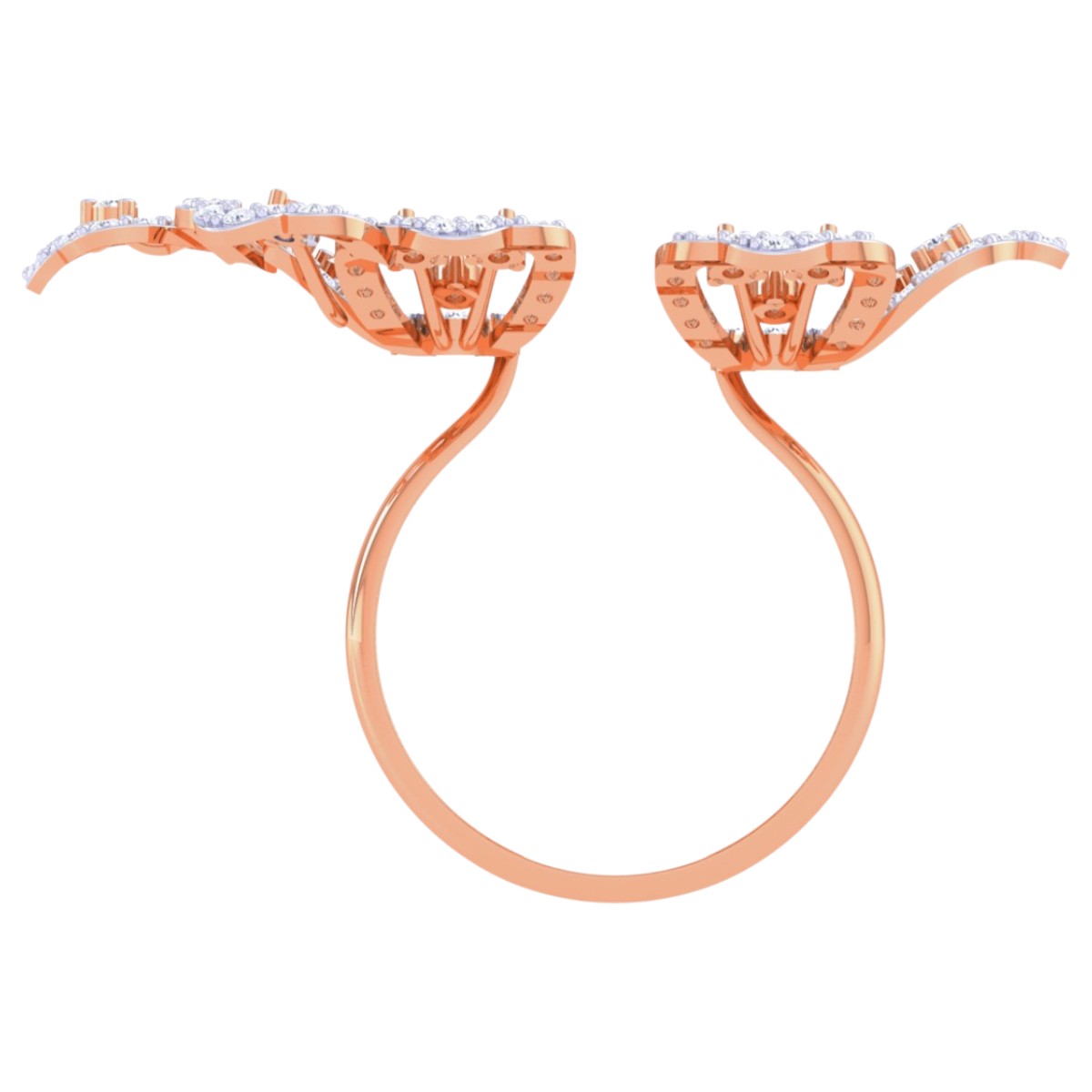 14K Gold Natural and Lab-Grown Diamond Cocktail Right Hand Ring for Women 1.4ct