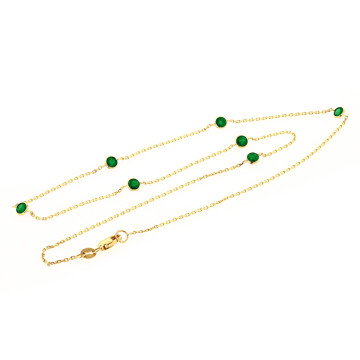 Women's Emerald Necklace | 14K Gold | Lobster Claw Clasp | 1.33ct