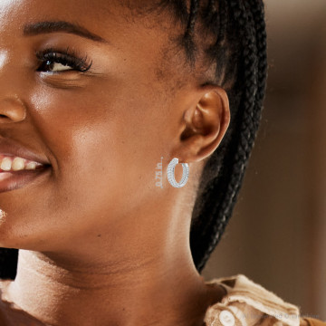 Ladies Round Diamond Hoop Earrings | 14K Gold | 1.56ct