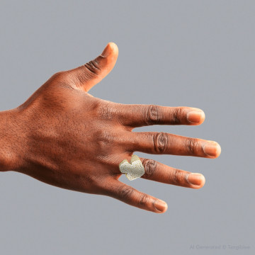 Men's 14K Gold Round Cut Diamond Pinky Signet Statement Ring | Prong Set | 4.75ct