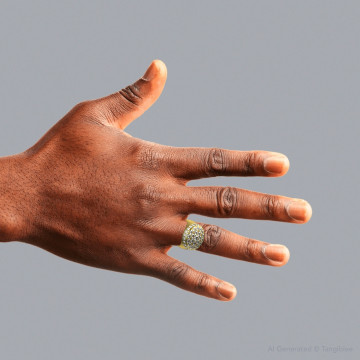 14K Gold Natural and Lab-Grown Diamond Pinky Signet Statement Ring for Men 4ct