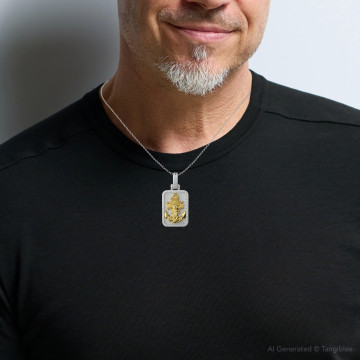 Men's 14K Gold Diamond Iced Out/Bust Down Dog Tag Jesus Pendant | SI | 6.25ct