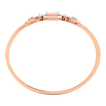 Women's 14K Gold Lab-Grown Diamond Bangle Bracelet | Pave Prong Four-Prong Set | 4.42ct